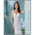 Alibaba New Spaghetti Trap Floor-Length Mermaid Stock Alta qualidade Completamente Beaded Lace Wedding Dress